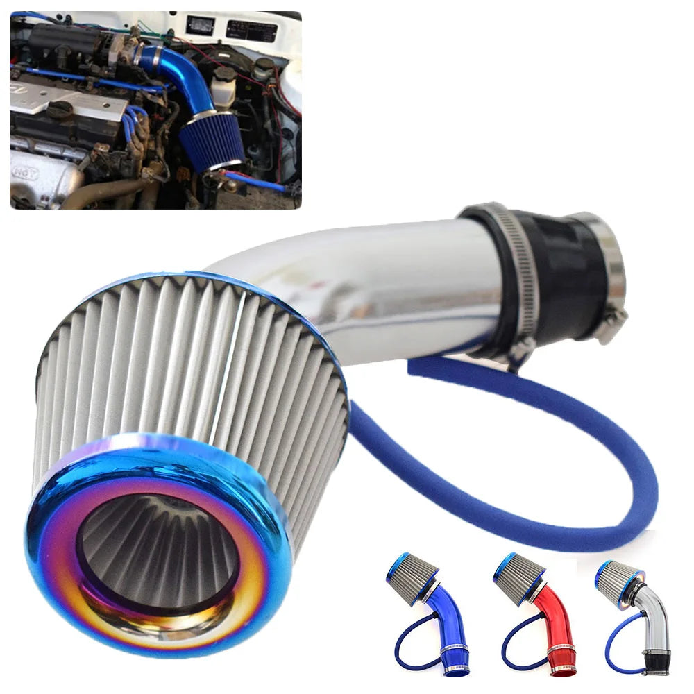 3" 76mm Car Cold Air Intake System Turbo Induction Pipe Tube Kit With Air Filter Cone High Flow Performace Racing  Air Filter