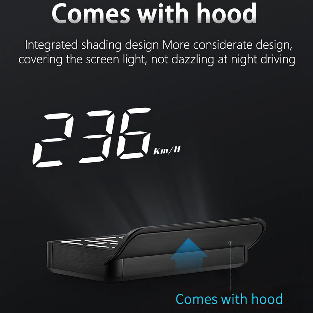 M3 Auto HUD OBD2 Head Up Display Projection On Glass Car Speed Windshield Projector Speedometer Alarm Electronic Accessories